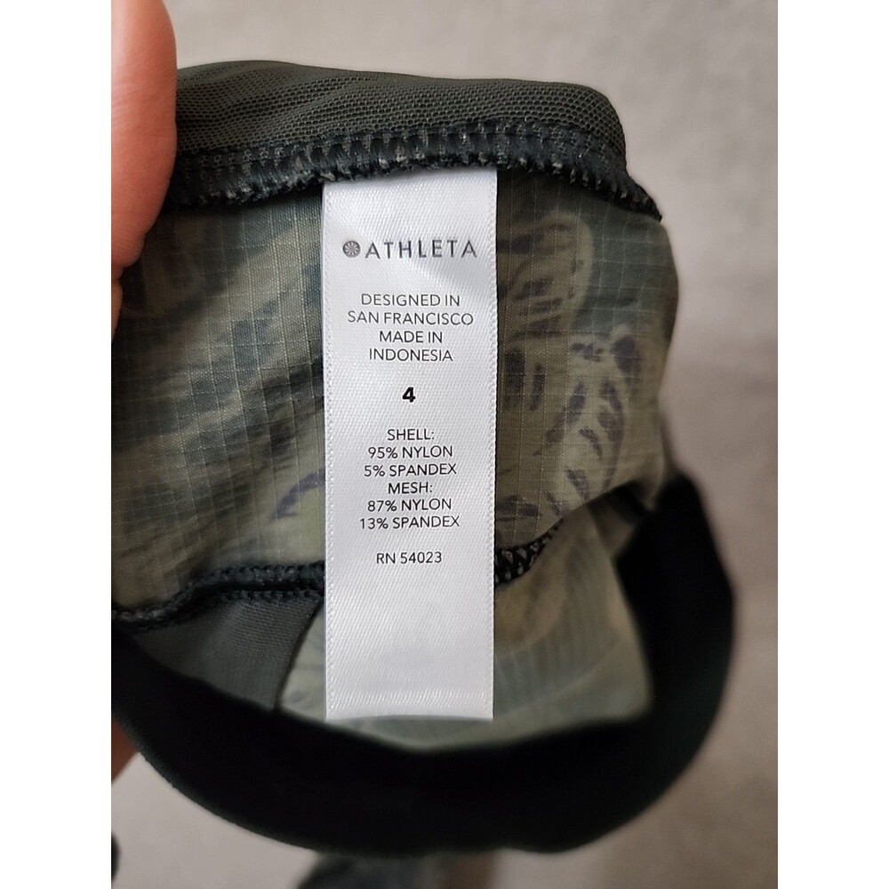 Athleta Trekkie North Printed Jogger Pants Womens 4 Olive Green Floral Pull On - Picture 9 of 10